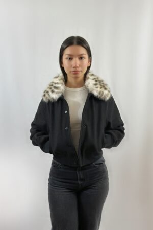 essential black bomber jacket