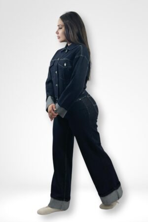 cropped denim jacket and jeans set