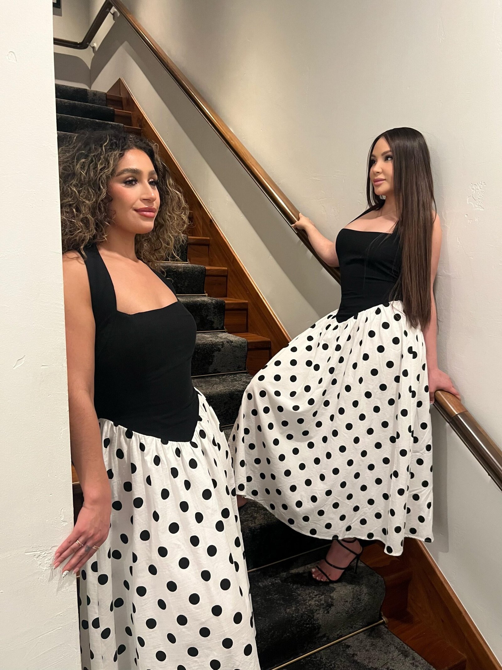 black & white cotton polka dot dress black & white cotton polka dot dress